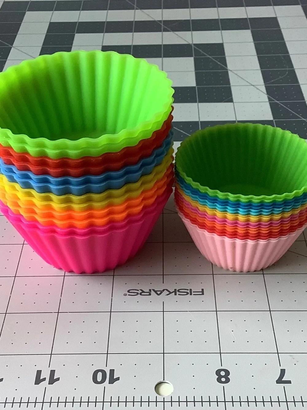 Set of 28 Reusable Silicone Cupcake Muffin Baking Cups Liners Assorted Colors
